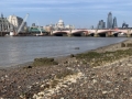 On the bed of the Thames.